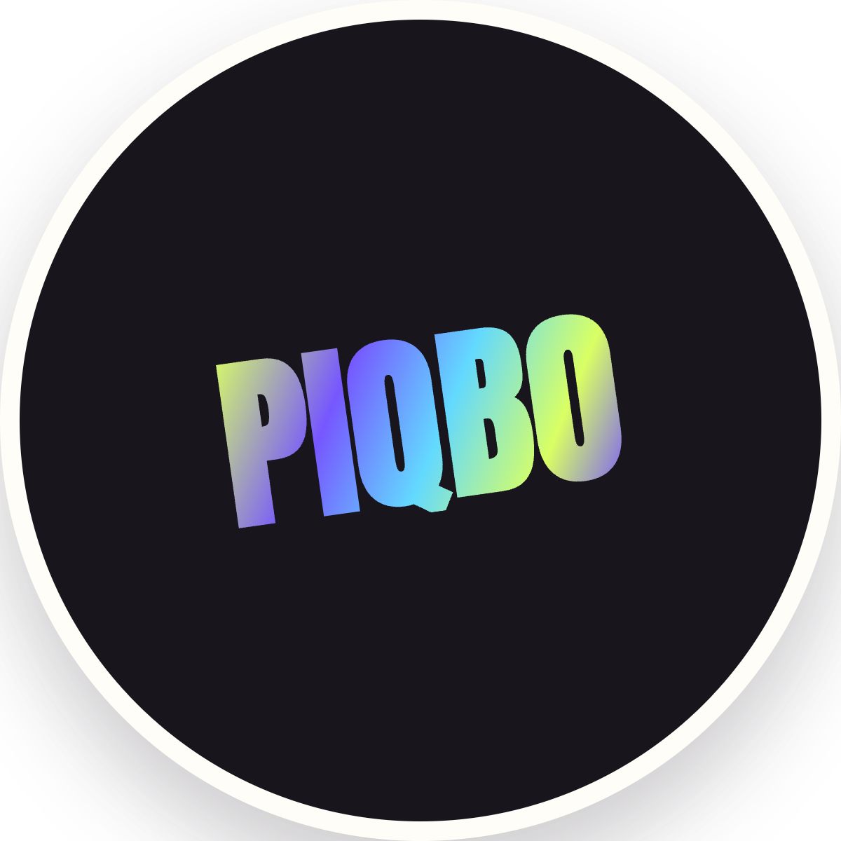 Piqbo gradient wordmark reaction